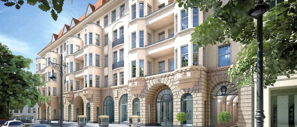Neuer Glanz für das Baudenkmal. Haus Cumberland am Ku'damm wird derzeit umgebaut, vorne entstehen Läden und im hinteren Teil Wohnungen.