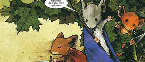 Mäusewächter auf der Suche nach Nahrung und Freiheit: Eine Szene aus einem der von Petersen gezeichneten Bände. 