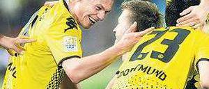 Von Spiel zu Spiel jubeln. Die Dortmunder haben achtmal in Folge gewonnen. Foto: dpa