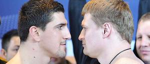 Auge um Auge. Marco Huck (l.) und Alexander Powetkin.