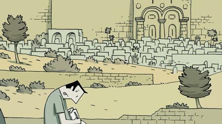Die heilige Stadt im Blick: Guy Delisle, wie er sich selbst für sein Buchcover verewigt hat.
