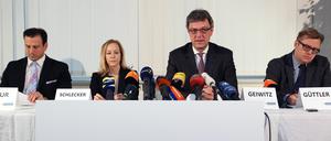 Nichts mehr da. Schlecker-Erbin Meike hat auf einer Pressekonferenz nichts positives zu berichten.