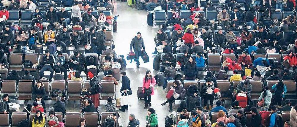 Die Reise hat begonnen. Der Bahnhof von Wuchan, zu Beginn des chinesischen Neujahrs am 8. Januar. Foto: Reuters