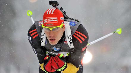 Zum Sieg gesprintet. Arnd Peiffer gewinnt erstmals in dieser Saison ein Weltcup-Rennen.