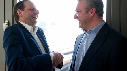 Eingespieltes Team: CDU-Landeschef Frank Henkel (rechts) und der designierte Justizsenator Thomas Heilmann.