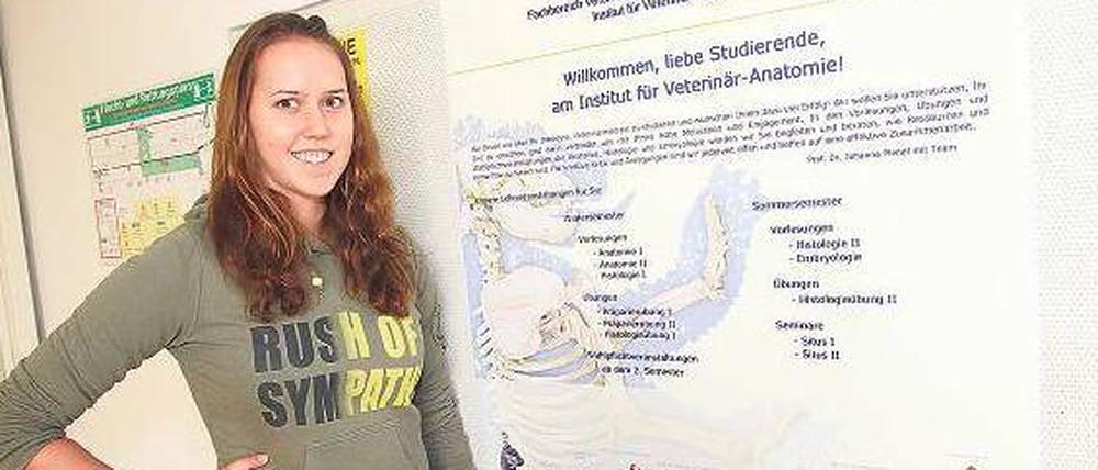 Eileen Alex studiert Veterinärmedizin. An den Geruch des Formalins beim Sezieren hat sie sich inzwischen gewöhnt. 