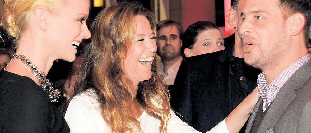 Trio. Franziska Knuppe, Alexandra Neldel und Moritz Bleibtreu gehörten zu den Gästen des Charity-Abends. Foto: dpa