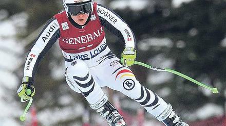 Gut in Schuss. Riesenslalom-Spezialistin Viktoria Rebensburg wurde in der Abfahrt von Lake Louise Vierte. Foto: AFP