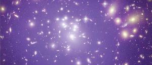 Der letzte Rest. Das Universum dehnt sich immer schneller aus. Nur in großen Galaxienhaufen (hier das Cluster „Abell 1689“) ist die Gravitation wohl stark genug, um die Flucht zu verhindern, sagt Schmidt. Sie werden irgendwann in sich zusammenstürzen. 