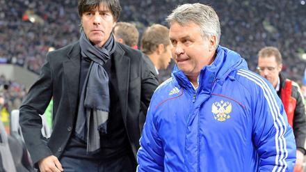 Die zwei. Joachim Löw (l.) und Guus Hiddink wollen nicht einfach nur gewinnen, sie wollen von ihren Mannschaften auch schönen Fußball sehen.