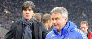 Die zwei. Joachim Löw (l.) und Guus Hiddink wollen nicht einfach nur gewinnen, sie wollen von ihren Mannschaften auch schönen Fußball sehen. 