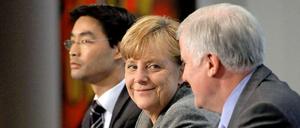 Ausnahmsweise mal einig: Philipp Rösler, Angela Merkel und Horst Seehofer.