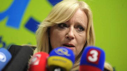 Sie stellt die Vertrauensfrage: Iveta Radicova, Premierministerin der Slowakei.