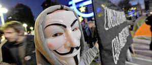 Proteste vor der EZB-Zentrale in Frankfurt am Main.