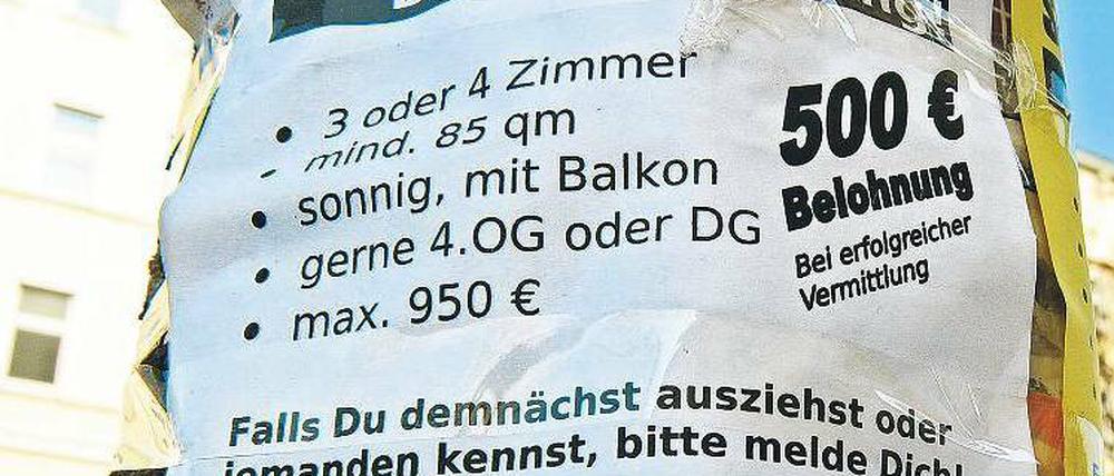 Verzweifelt gesucht. Bis zu 80 000 Wohnungen fehlen dem Verband zufolge.