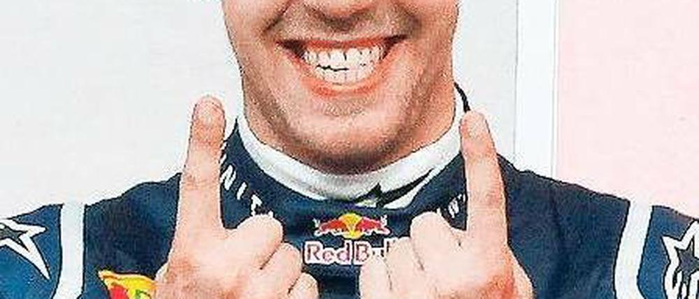 Eins und eins macht zwei. Vettel hat einige Helden seiner Kindheit eingeholt. Foto: dapd