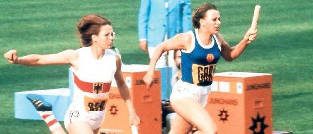 Alles sauber? Die bundesdeutsche 4 x 100-Meter-Staffel der Frauen mit Heide Rosendahl (links) schlug bei Olympia 1972 in München die DDR und Renate Stecher. 