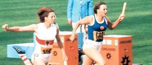 Alles sauber? Die bundesdeutsche 4 x 100-Meter-Staffel der Frauen mit Heide Rosendahl (links) schlug bei Olympia 1972 in München die DDR und Renate Stecher.