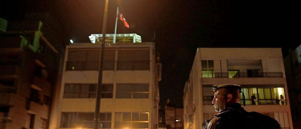 Höchste Sicherheitsstufe rund um die türkische Botschaft in Tel Aviv.