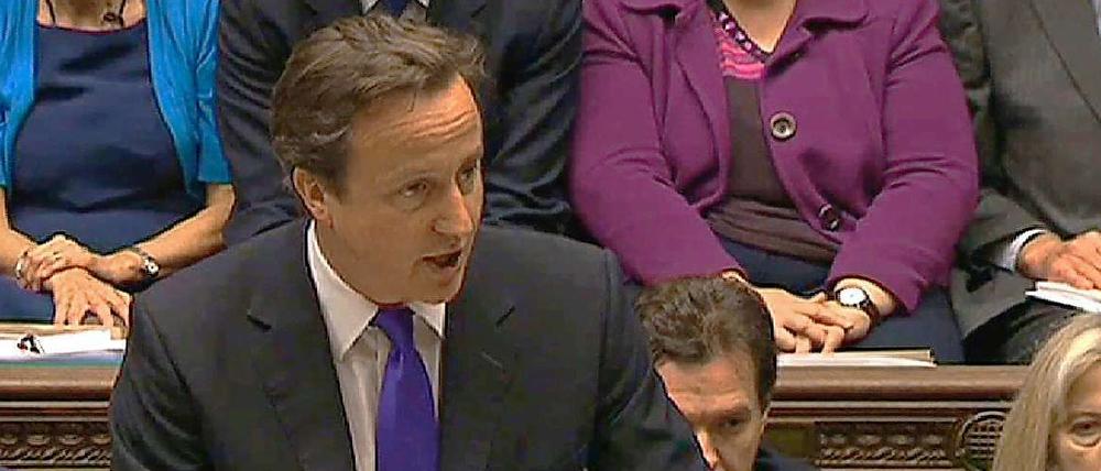 Der Britische Premierminister spricht vor dem Unterhaus.
