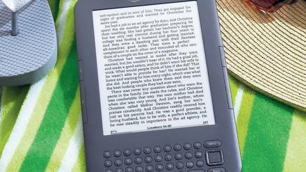 Leichtes Gepäck. Mehrere Titel gleichzeitig können auf den E-Book-Readern wie dem Kindle von Amazon gespeichert werden. Die Händler bieten eine Auswahl von Klassikern bis hin zu neuen Büchern wie „Plötzlich Shakespeare“ von David Safier. Foto: Reuters