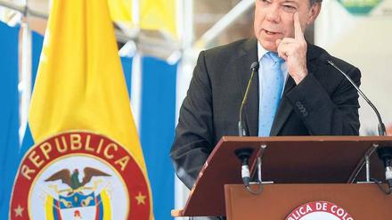 Präsident Juan Manuel Santos regiert Kolumbien seit knapp einem Jahr. Foto: AFP