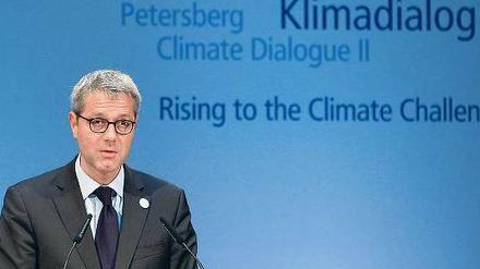 Umweltminister im Einsatz. Norbert Röttgen eröffnet den Klimadialog.