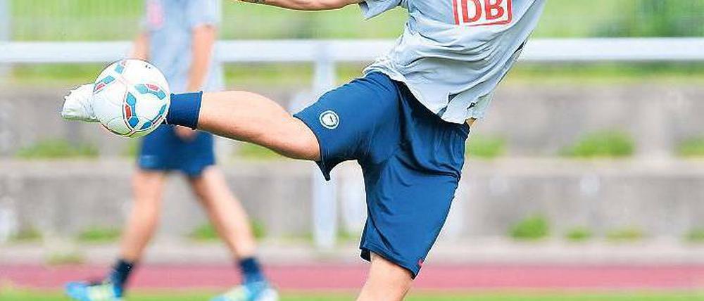 Wie ein Windhund. Pierre-Michel Lasogga ist bei Hertha wohl gesetzt. Foto: City-Press