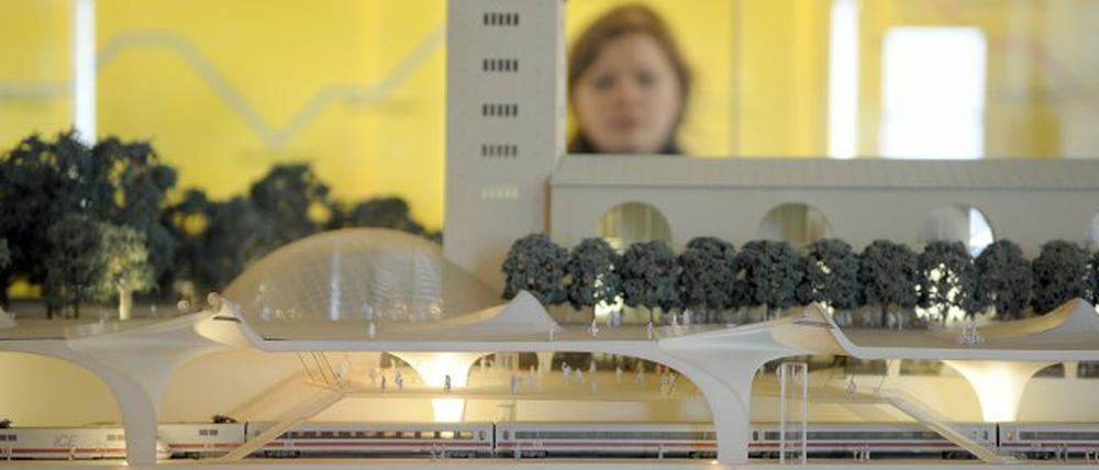 Modell des geplanten Tiefbahnhofs Stuttgart 21.