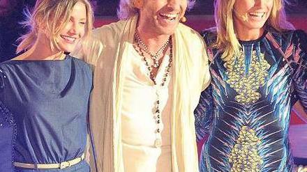 Gut lachen. Thomas Gottschalk mit Cameron Diaz und Heidi Klum (r.) auf Mallorca. Die Show am Samstagabend hatte 12,43 Millionen Zuschauer, so viele wie lange nicht.Foto: dpa