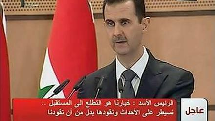 Syriens Präsident Baschar el Assad in einer Ansprache.
