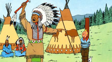 Stelldichein der Stereotypen: Covermotiv des Hergé-Comics "Tim in Amerika".