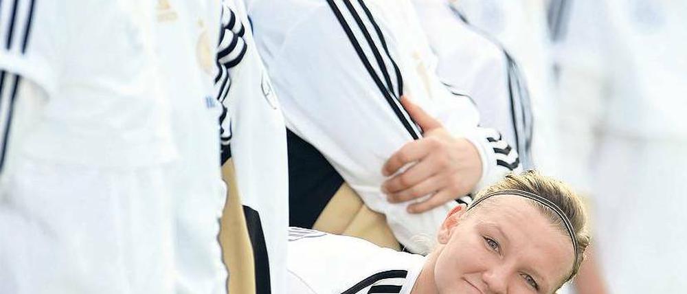 Da bin ich. Alexandra Popp kam von der Bank und schoss zwei Tore. Foto: dpa