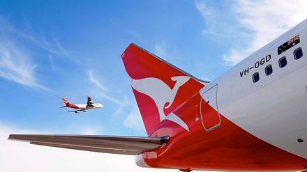 Das Känguru auf dem Heck: die australische Fluggesellschaft Qantas.