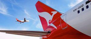 Das Känguru auf dem Heck: die australische Fluggesellschaft Qantas.