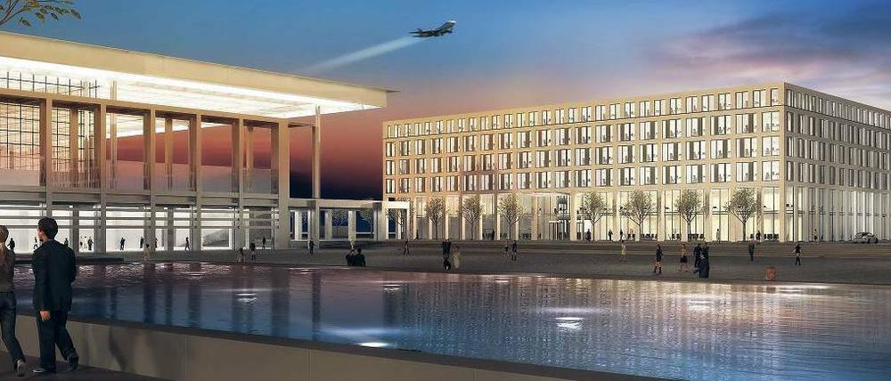 Die Airport-Ambulanz. Bis zu 100.000 Patienten jährlich wollen Vivantes und Sana ab Mitte 2012 im Gesundheitszentrum am Flughafen BBI versorgen.