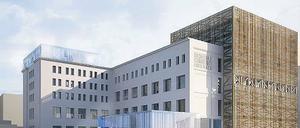 Ein Holzturm für Mitte: Der Neubau entsteht an der Chausseestraße.