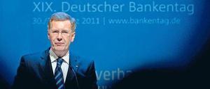 In Sorge. Das Krisenmanagement während der Finanzkrise habe die Politik an ihre äußersten Grenzen geführt, sagte Christian Wulff. 