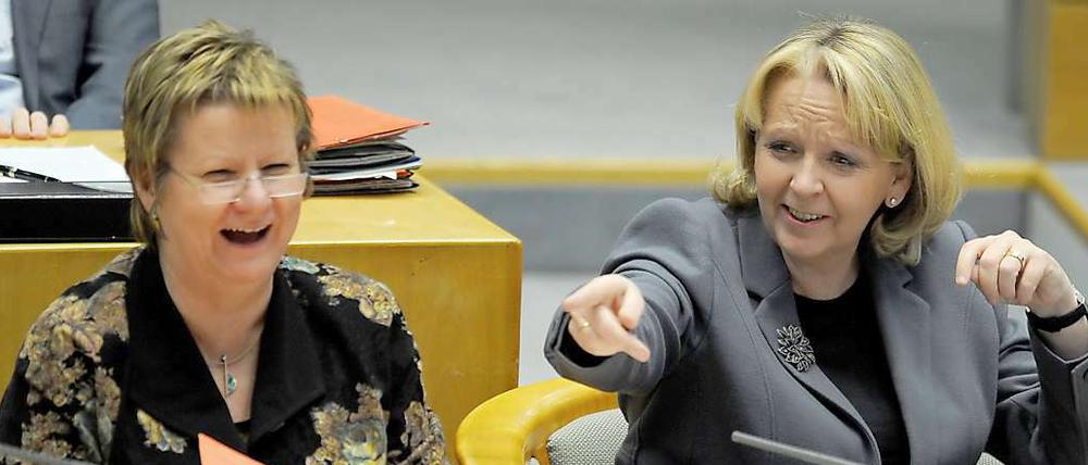 Streben angeblich keine Neuwahlen an: NRW-Ministerpräsidentin Hannelore Kraft und Vize Sylvia Löhrmann.