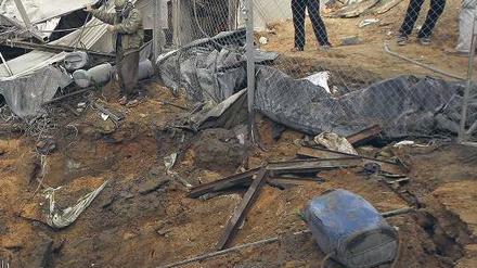 Zerstört. Auch ein Tunnel in Rafah wurde von den Israelis bombardiert. 