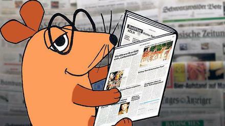 Diese Maus ist schlauer als andere Mäuse. Und weil sie so schlau ist, arbeitet sie zwar fürs Fernsehen, informiert sich aber über die Zeitung. Eine schlaue Maus, gar keine Frage. Foto: WDR