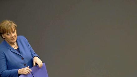 Kanzlerin Angela Merkel (CDU) im Bundestag.