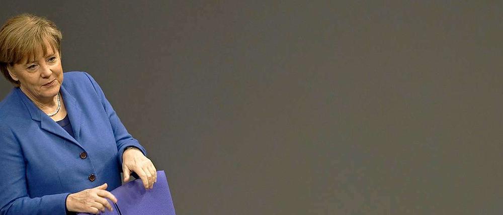 Kanzlerin Angela Merkel (CDU) im Bundestag.