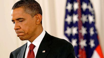 Sieger sehen anders. US-Präsident Obama auf der Pressekonferenz im Weißen Haus am Tag nach der Wahlschlappe.