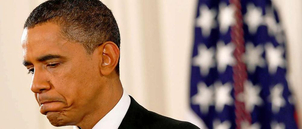 Sieger sehen anders. US-Präsident Obama auf der Pressekonferenz im Weißen Haus am Tag nach der Wahlschlappe.
