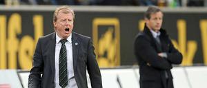 Er hatte schon vor dem Spiel einigen Redebedarf: Wolfsburgs Trainer McClaren hatte in einer mehr als zwei Stunden dauernden Kabinenansprache seine Spieler eingestimmt. Sein Gegenüber Keller macht nicht den gesprächigsten Eindruck.