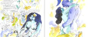 Alle Möglichkeiten der beschränkten Existenz auskosten: Eine Doppelseite aus dem Buch zum Gainsbourg-Film.