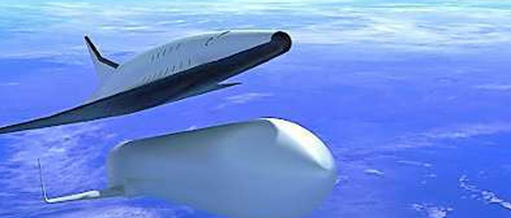 Schneller Umweg durchs All. Der Raumgleiter trennt sich von der Startrakete und fliegt in 90 Minuten bis nach Australien. 