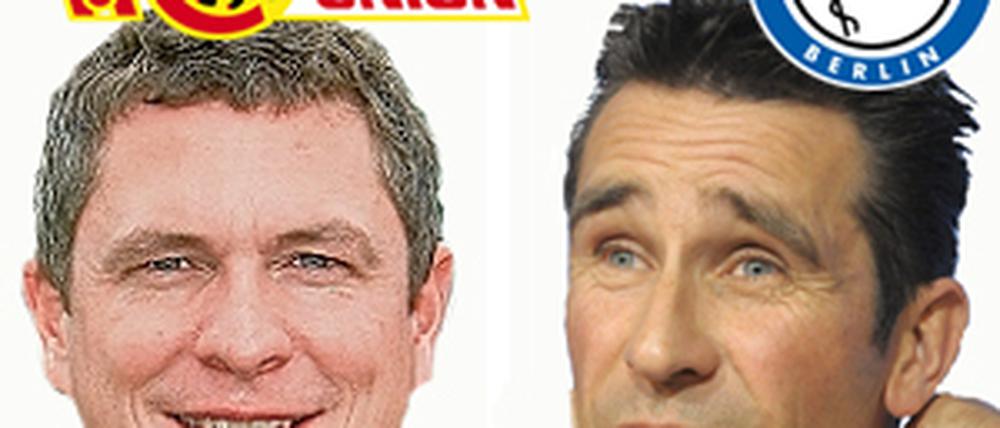 Christian Beeck (l.) und Michael Preetz gehen mit unterschiedlichen Voraussetzungen in die am Freitag beginnende Zweitligasaison.