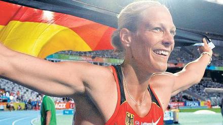Schwarz-Rot-Bronze. Nach WM-Silber kam Jennifer Oeser nun auf Platz drei. Foto: dpa